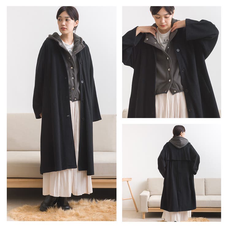 【OMNES】フェルト ルーズシルエットステンカラーコート  | OMNES | 詳細画像7 