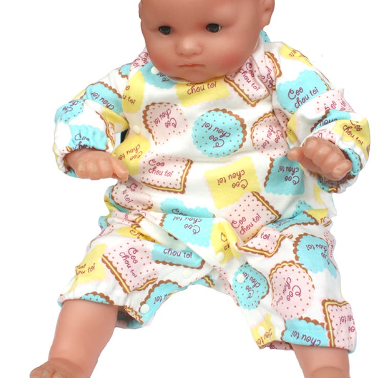 フィットオール クッキー柄  ロンパース　ベビー服 新生児　服　出産準備　カバーオール　ベビーロンパース　50cm　60cm　70cm