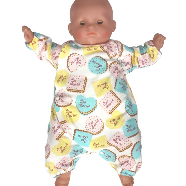 フィットオール クッキー柄  ロンパース　ベビー服 新生児　服　出産準備　カバーオール　ベビーロンパース　50cm　60cm　70cm