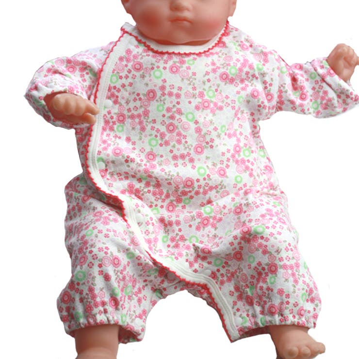 フィットオール 　リバティ風  ロンパース　ベビー服 新生児　服　出産準備　カバーオール　ベビーロンパース　50cm　60cm　70cm