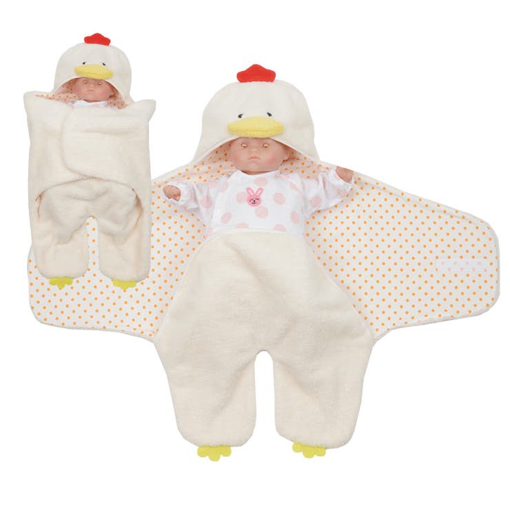 【おくるみ】【アフガン】ニワトリ＆ヒヨコ 足つきアフガン(おくるみ)子供服 キッ… | ミニビーンズ | 詳細画像5 