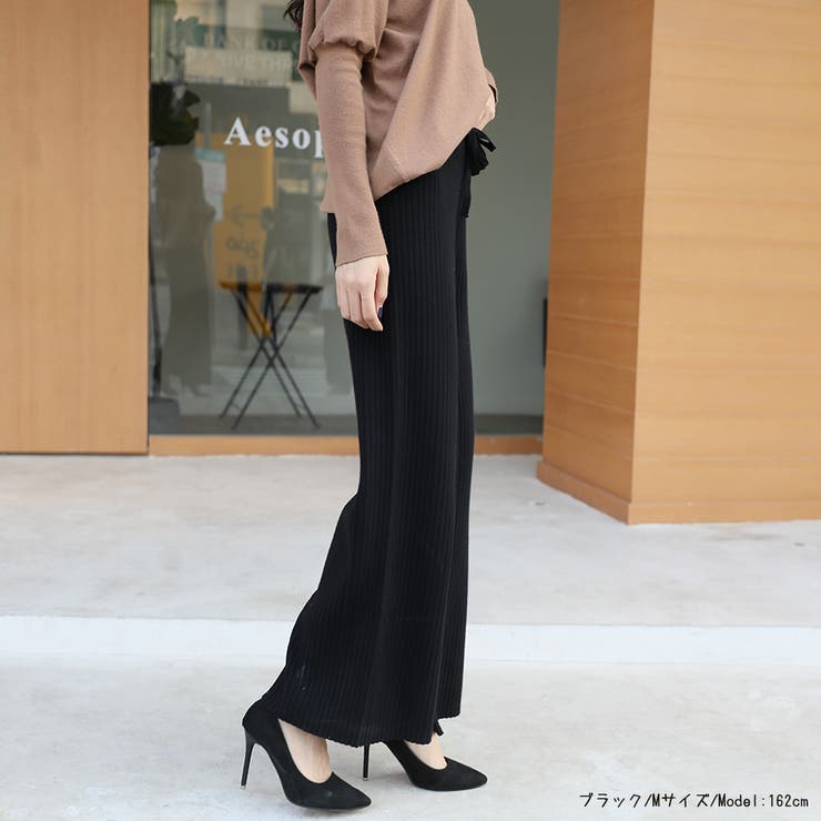 本格ニットパンツ リブニット スリット | HENANA  | 詳細画像16 