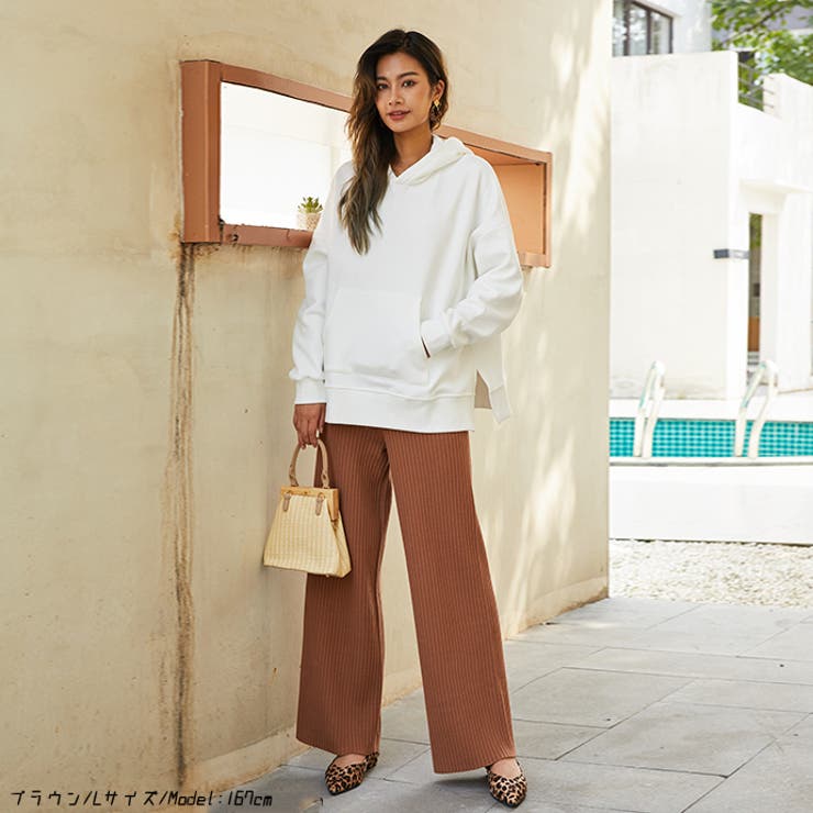 本格ニットパンツ リブニット スリット | HENANA  | 詳細画像18 