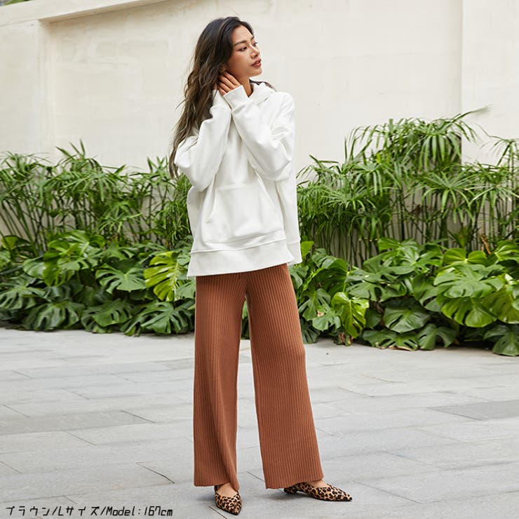 本格ニットパンツ リブニット スリット | HENANA  | 詳細画像20 