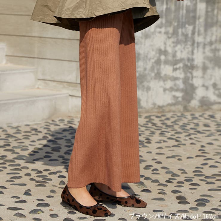 本格ニットパンツ リブニット スリット | HENANA  | 詳細画像9 