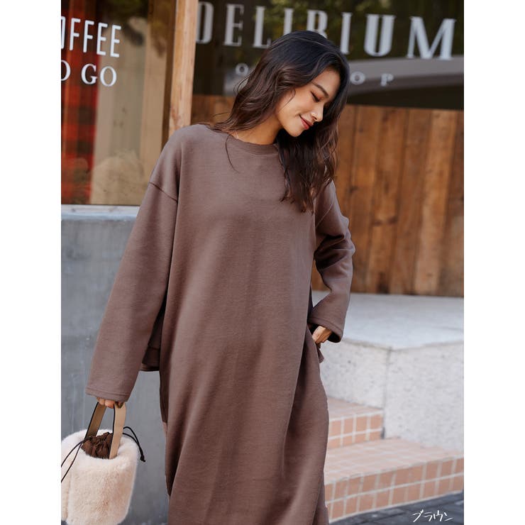 裏起毛 バックフリル ロングワンピース | HENANA  | 詳細画像16 