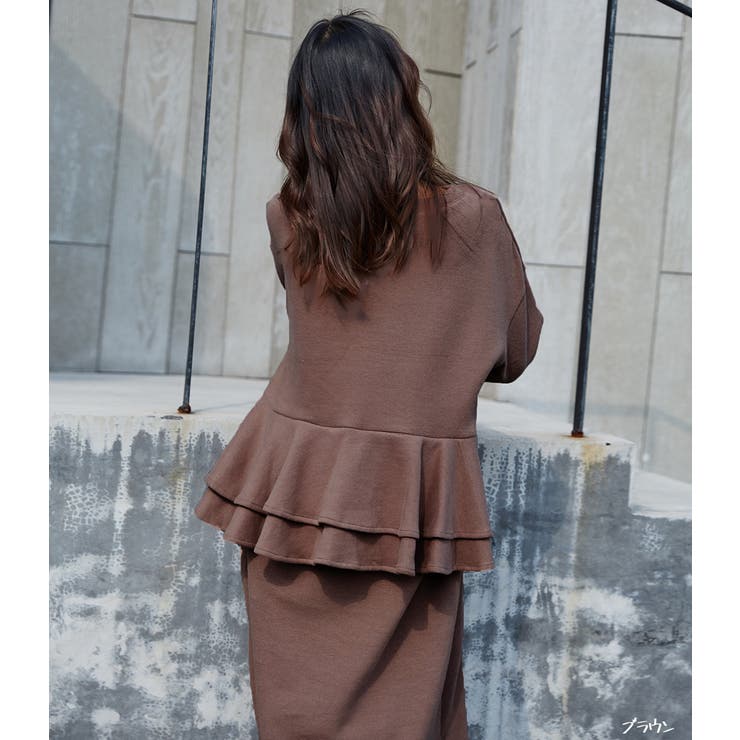 裏起毛 バックフリル ロングワンピース | HENANA  | 詳細画像20 