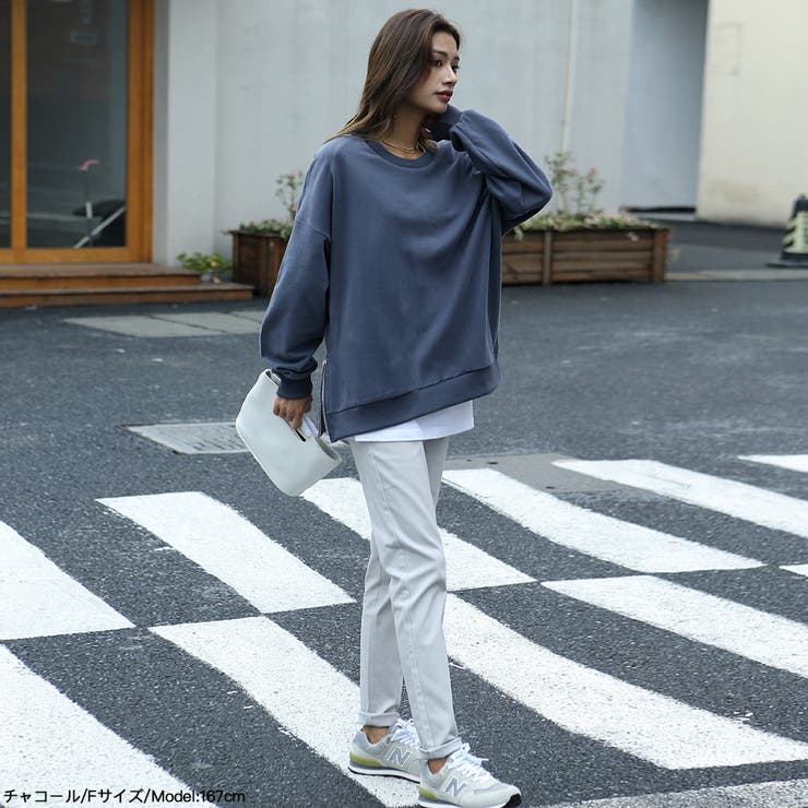 サイドZIP付き裏毛プルオーバー ゆったり プルオーバー | HENANA  | 詳細画像34 