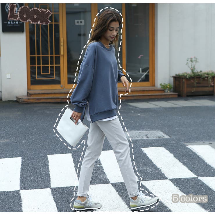 サイドZIP付き裏毛プルオーバー ゆったり プルオーバー | HENANA  | 詳細画像15 