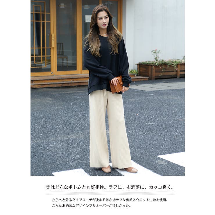 サイドZIP付き裏毛プルオーバー ゆったり プルオーバー | HENANA  | 詳細画像21 