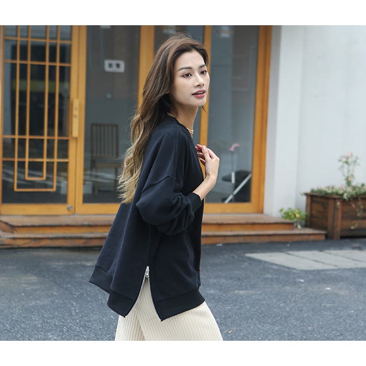 サイドZIP付き裏毛プルオーバー ゆったり プルオーバー | HENANA  | 詳細画像30 