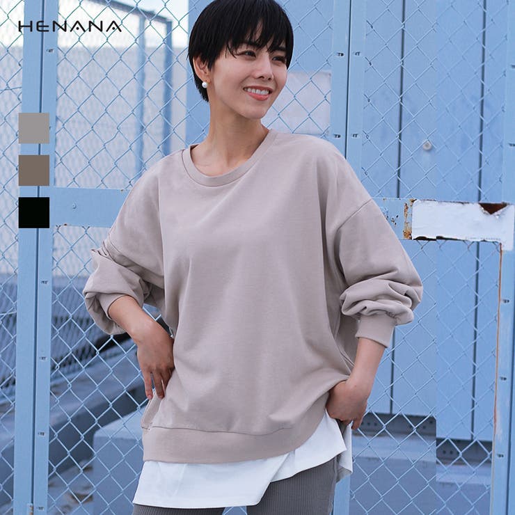 フェイクレイヤードカットソープルオーバー スリット | HENANA  | 詳細画像1 