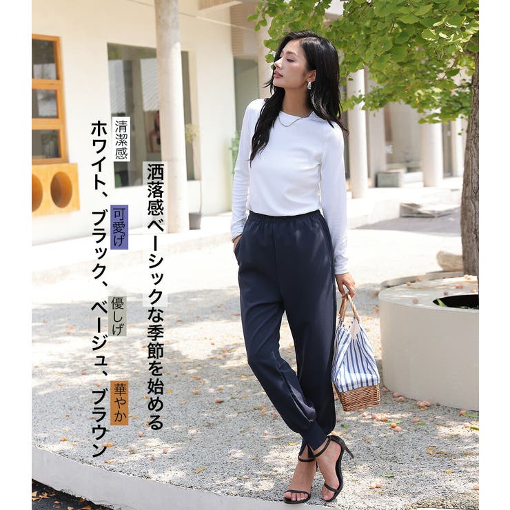 『上品オリジナル素材×吸湿発熱トップス』定番長袖TEE 綿 あったか | HENANA  | 詳細画像13 