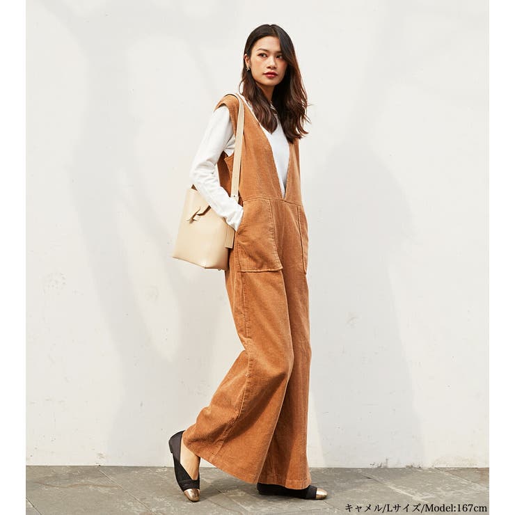 コーデュロイパンツ サロペット Vネック | HENANA  | 詳細画像10 