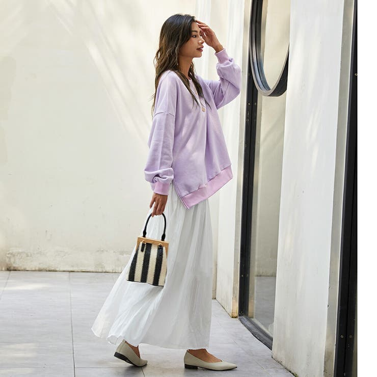 配色切替パーカー リブ切替トレーナー ドーパミンコーデ | HENANA  | 詳細画像9 