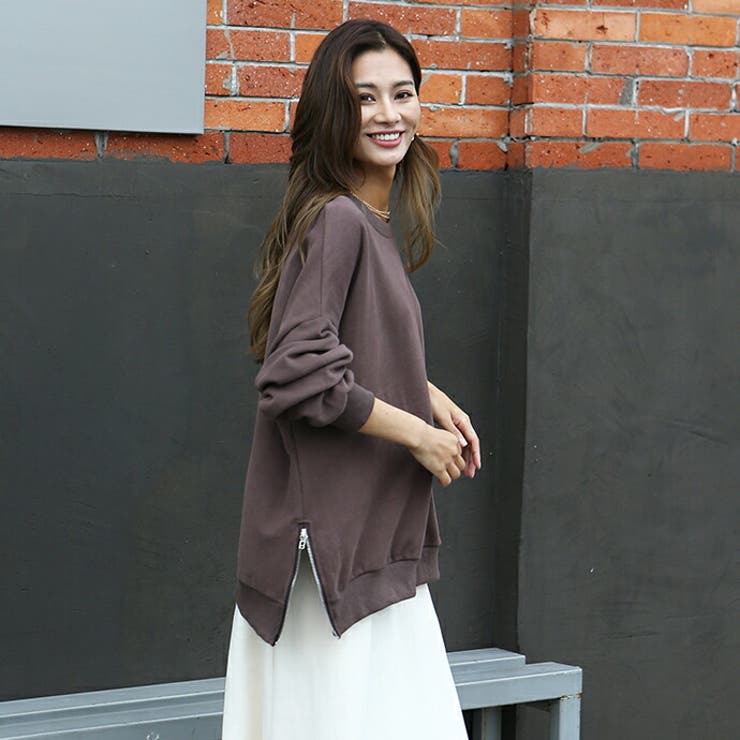 サイドZIP付き裏毛プルオーバー ゆったり プルオーバー | HENANA  | 詳細画像8 