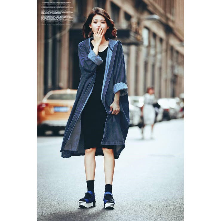 デニム チェスターコート ゆったりサイズ[品番：CTLW0001044]｜HENANA  