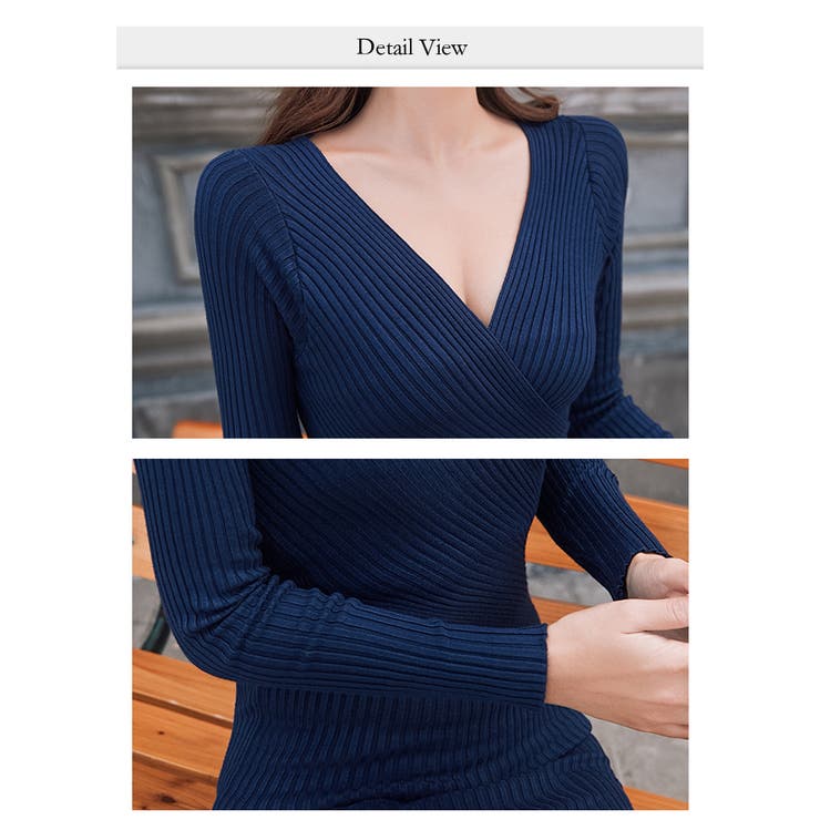 ニットワンピース ミニタイト ワンピース リブ編み 新作 | WITCH | 詳細画像12 