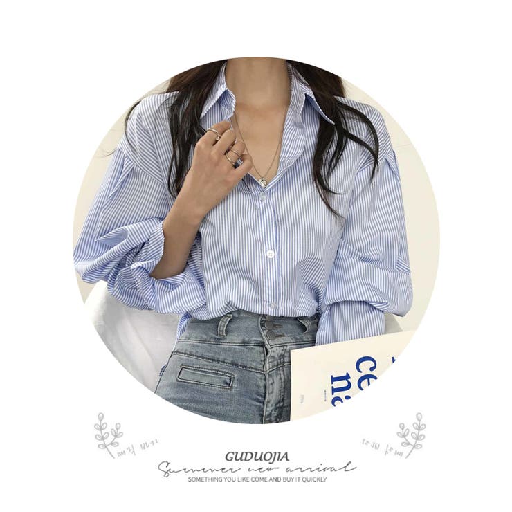 春 夏 新作 ランタンスリーブシャツ ブラウス ストライプ柄 | WITCH | 詳細画像12 