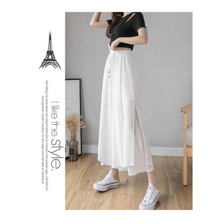 フレア ガウチョパンツ シフォン スカンツ スカーチョ
