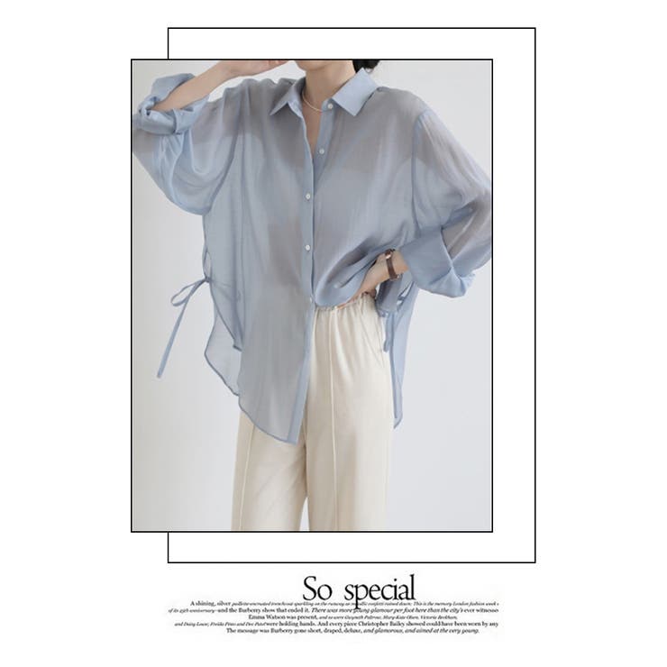 シアー トップス シアーシャツ 長袖[品番：HERW0005212]｜WITCH