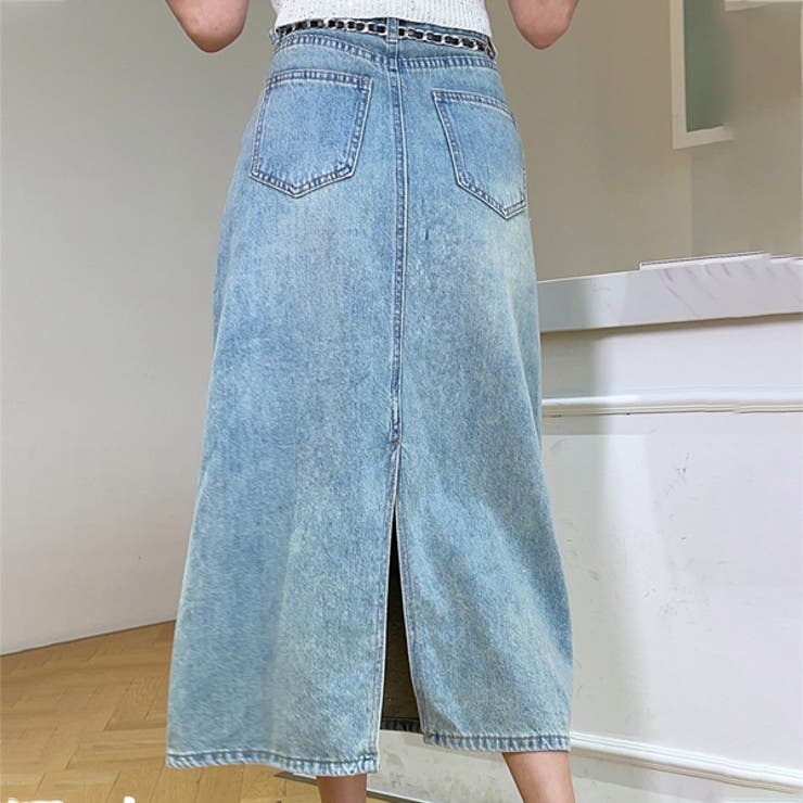 パール デニム ロングスカート | WITCH | 詳細画像3 