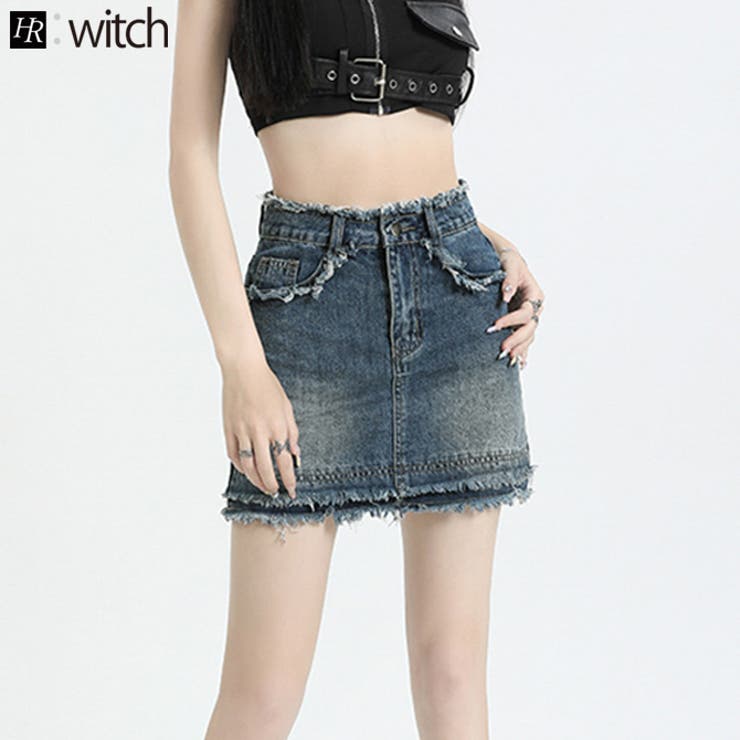 【人気沸騰】 フリンジ ミニスカート[品番：HERW0005257]｜WITCH デニム スカート