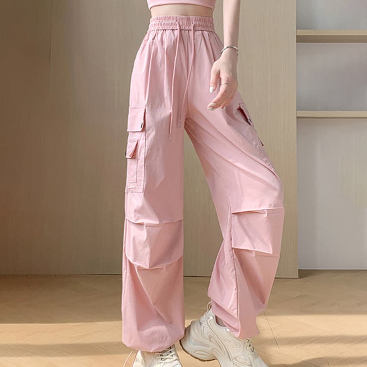 ピンク | カーゴパンツ 夏涼しげ 薄地 冷感 | WITCH