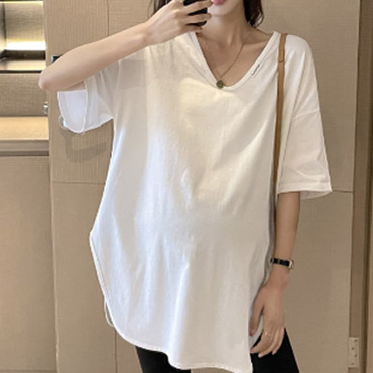 マタニティ Tシャツ ラウンドネック トップス プルオーバー | WITCH | 詳細画像2 