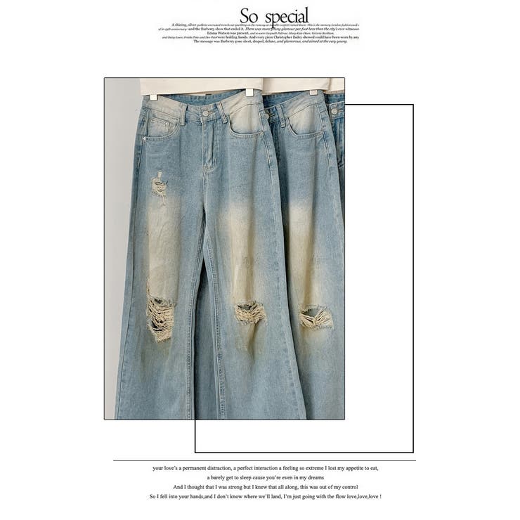 ダメージジーンズ デニムパンツ マキシワイドリップド | WITCH | 詳細画像9 