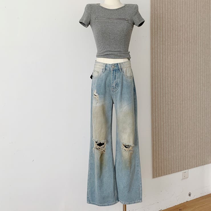 ダメージジーンズ デニムパンツ  マキシワイドリップド[品番：HERW0005291]｜WITCH（ウィッチ）のレディースファッション通販｜SHOPLIST（ショップリスト）