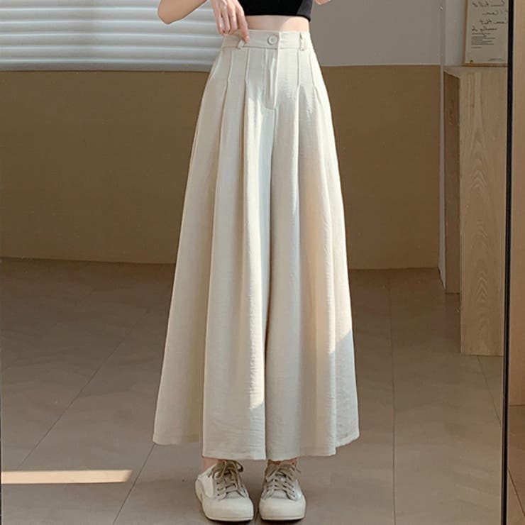 夏 涼しげ リネンブレンドドレープ ガウチョパンツ | WITCH | 詳細画像2 