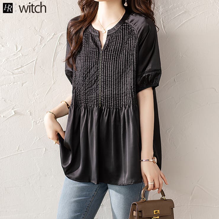 ブラウス 半袖 vネック シフォン トップス | WITCH | 詳細画像1 