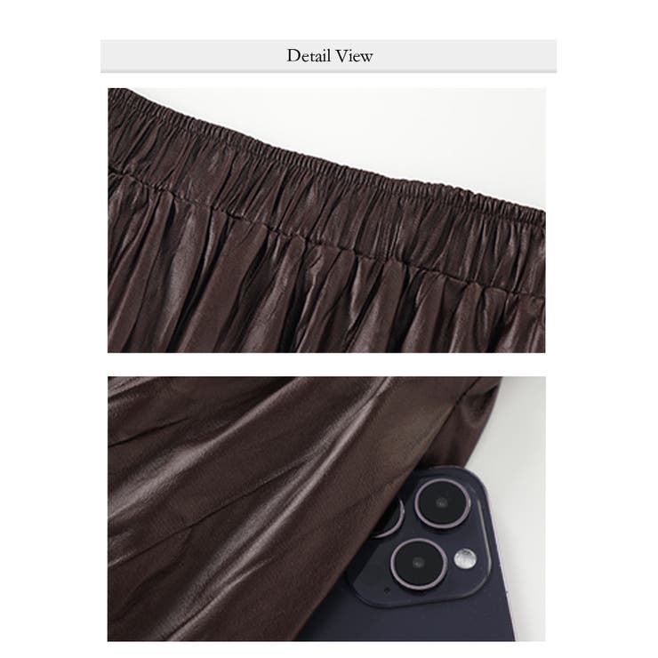 秋 新作 フェイクレザースカート しわが気にならない | WITCH | 詳細画像5 