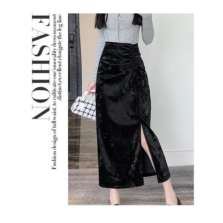 秋 新作 スエード調マーメイドシルエットドロスト スリットタイトスカート | WITCH | 詳細画像16 