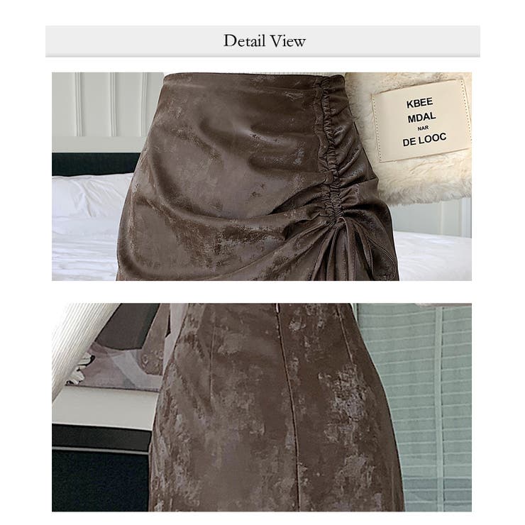 秋 新作 スエード調マーメイドシルエットドロスト スリットタイトスカート | WITCH | 詳細画像6 