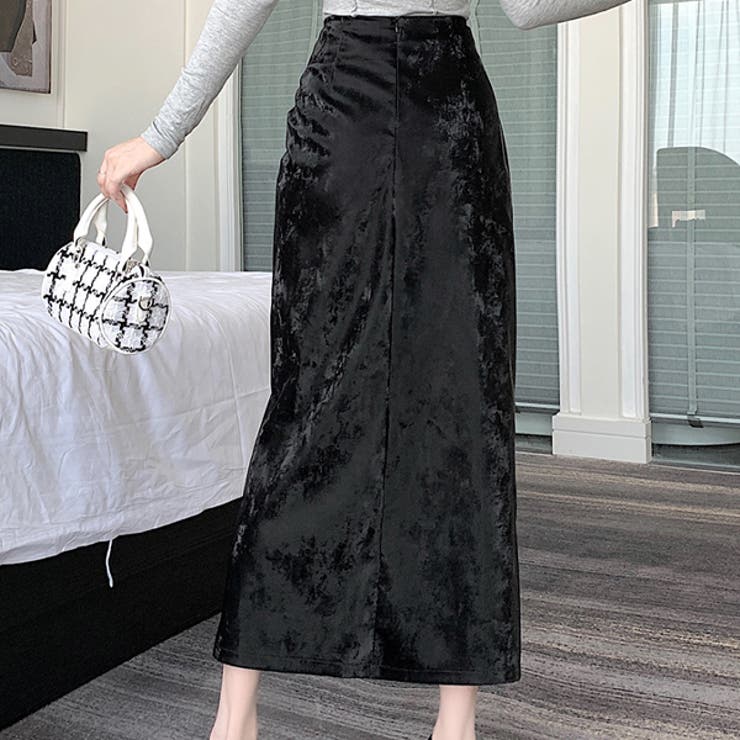 秋 新作 スエード調マーメイドシルエットドロスト スリットタイトスカート | WITCH | 詳細画像4 