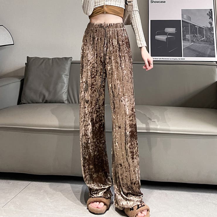 クラッシュベロアワイドフレアパンツ seyto（セイト）の「Crash velour wide flare pants