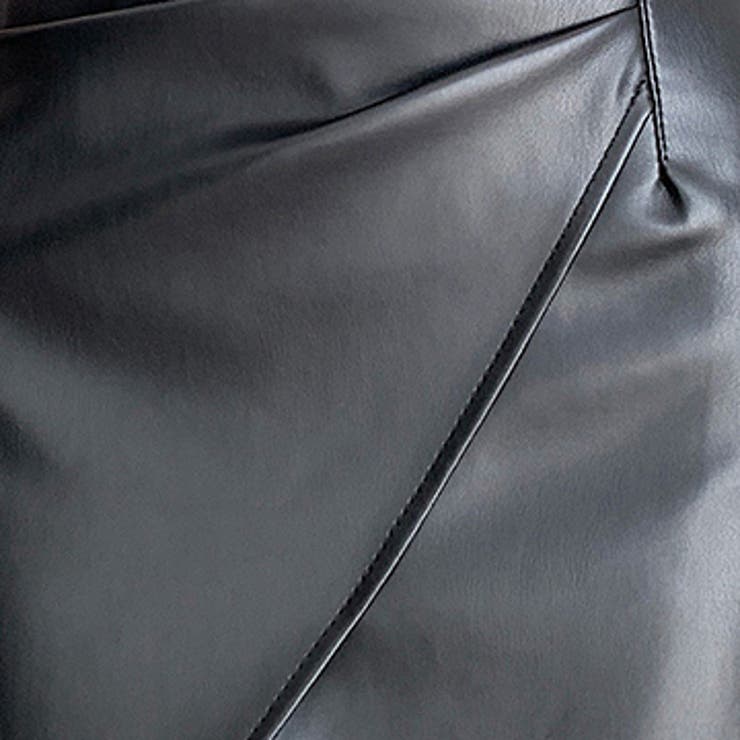 秋 新作 フェイクレザーミニスカート 裏地キュロットパンツラップスカート | WITCH | 詳細画像5 