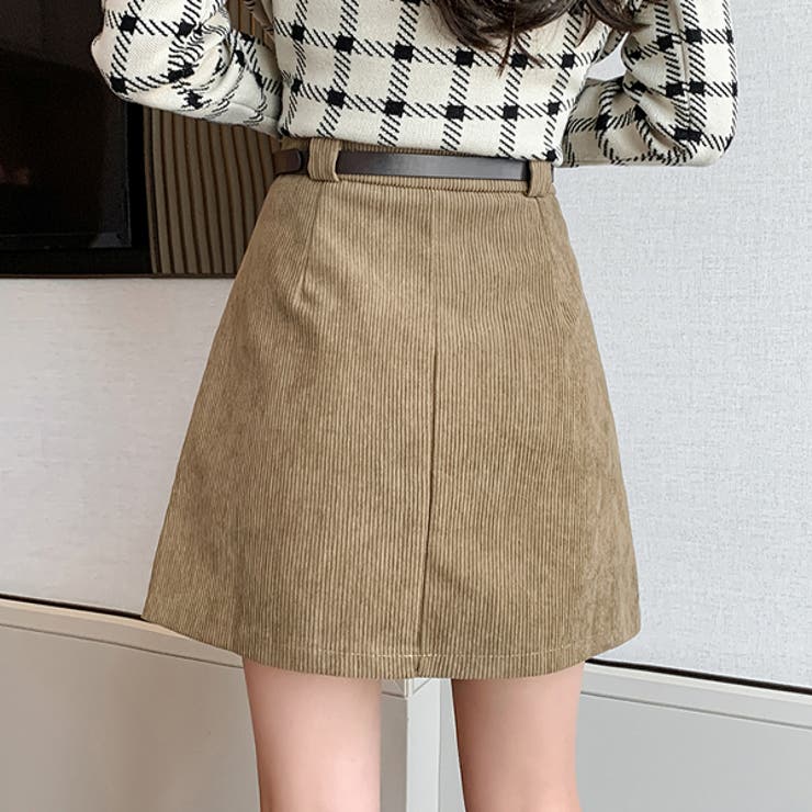 秋冬 新作 コーデュロイ プリーツミニスカート ペチパンツ付き | WITCH | 詳細画像3 