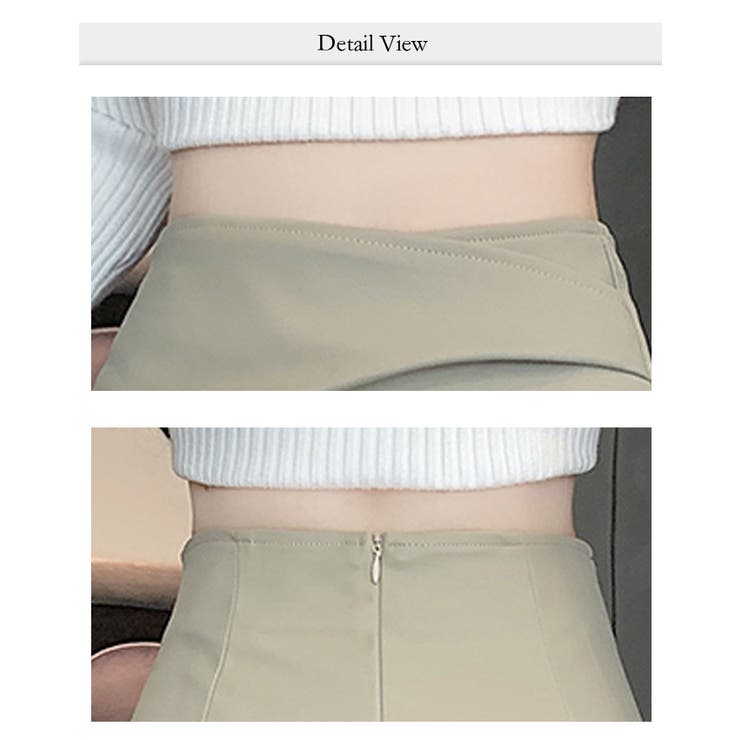 秋 新作 フェイクレザー ラップ風スカート ペチパンツ付き | WITCH | 詳細画像6 