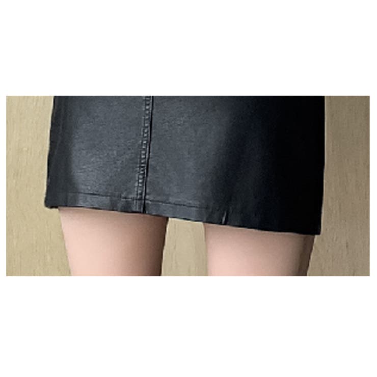 秋 新作 スリット入りPUレザー Aラインスカート ペチパンツ付き | WITCH | 詳細画像7 