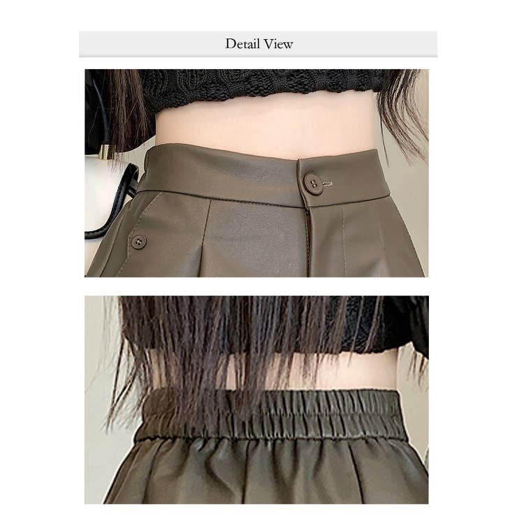 秋冬 新作 PU フェイクレザー ショート パンツ | WITCH | 詳細画像5 