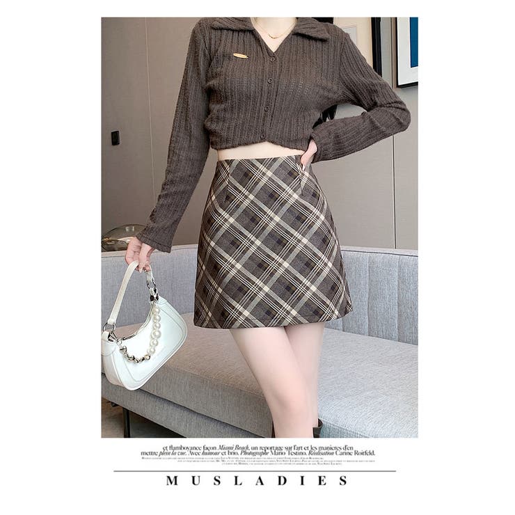 秋 新作 チェック柄ミニスカート インパン裏地付き | WITCH | 詳細画像12 