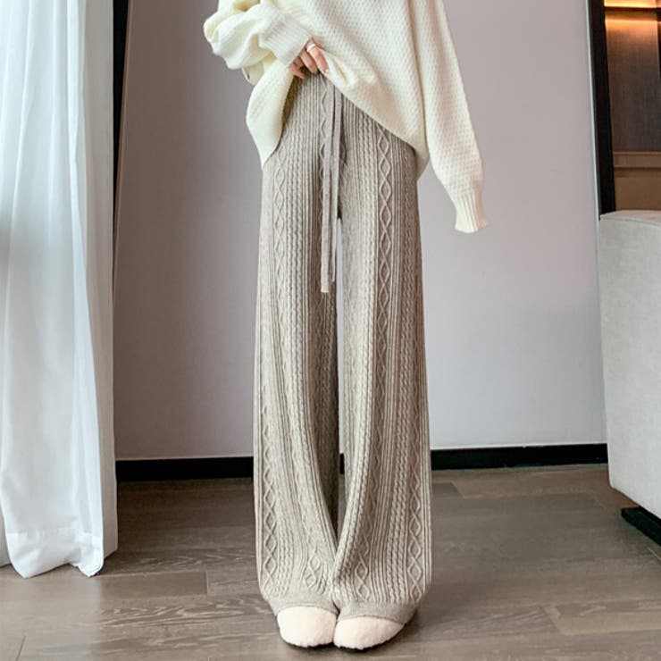秋 新作 ケーブル編み リブニットパンツ | WITCH | 詳細画像2 