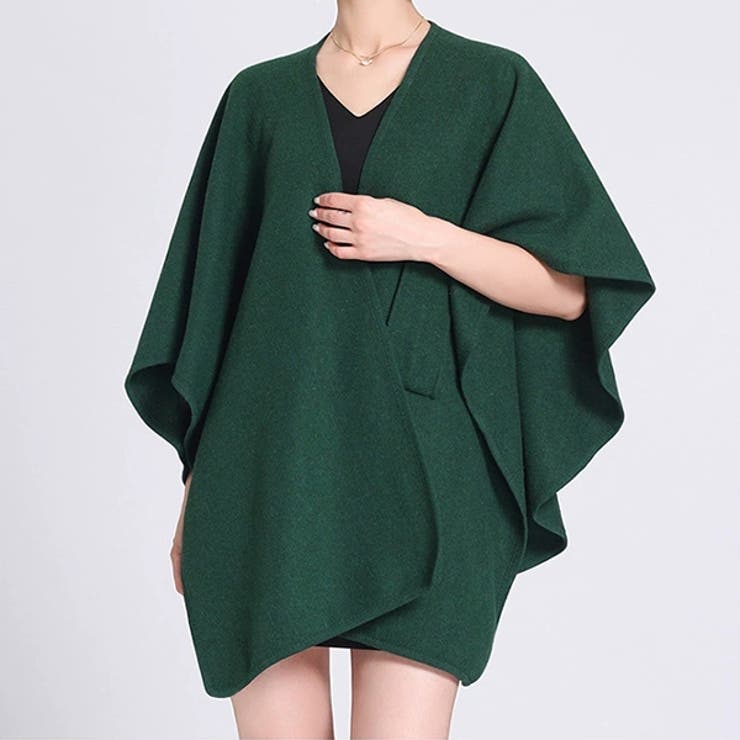 グリーン | ニットポンチョ ポンチョコート ストール マフラー | WITCH