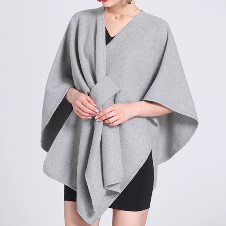 ライトグレー | ニットポンチョ ポンチョコート ストール マフラー | WITCH