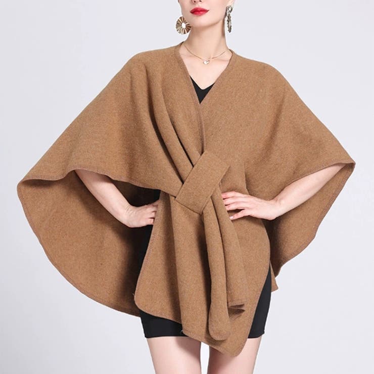 キャメル | ニットポンチョ ポンチョコート ストール マフラー | WITCH