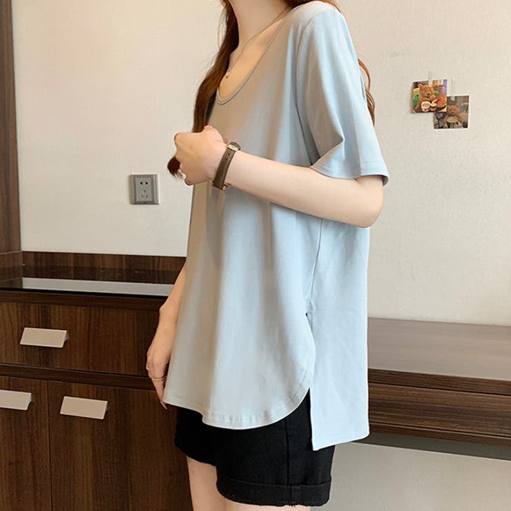 大きいサイズクルーネック半袖Tシャツ夏トップス | WITCH | 詳細画像3 