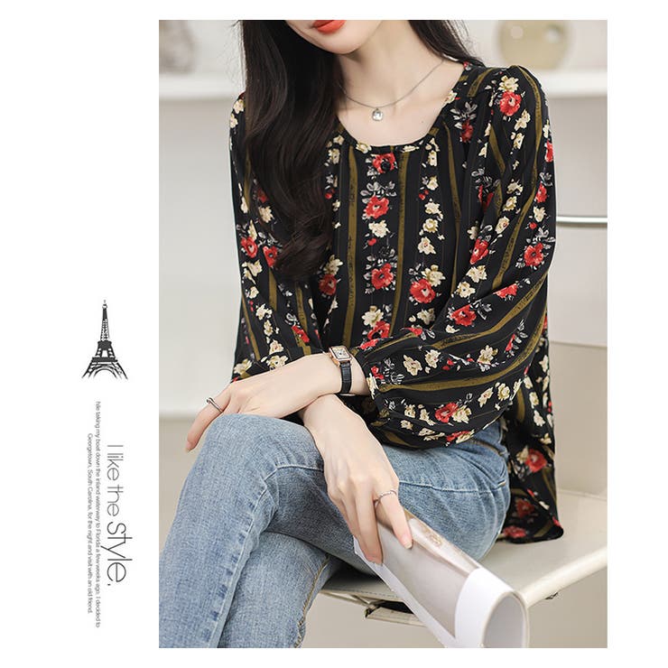 大人上品花柄ブラウストップス[品番：HERW0005697]｜WITCH